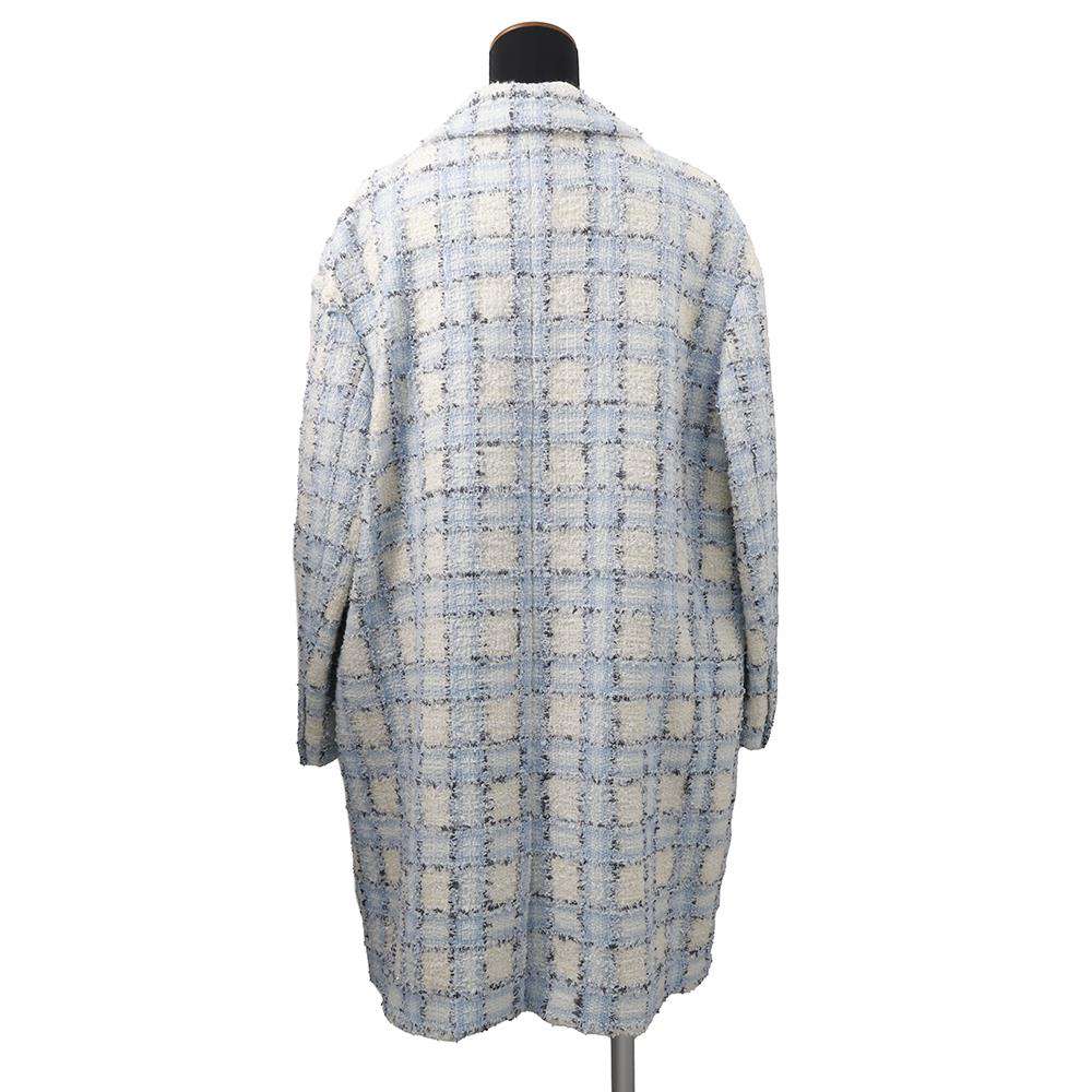 CHANEL TweedJacket Size 34 Light BlueP73383 Wool 42% Nylon 41% Viscose 12% Polyester 3% Cashmere 2%