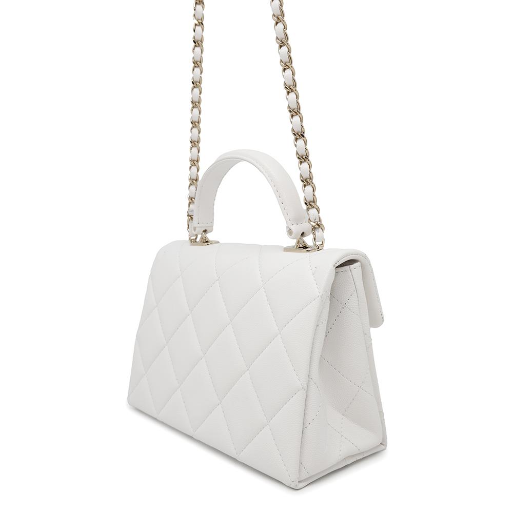 CHANEL Matelasse 2way top handle WhiteAS4711 Caviar Leather