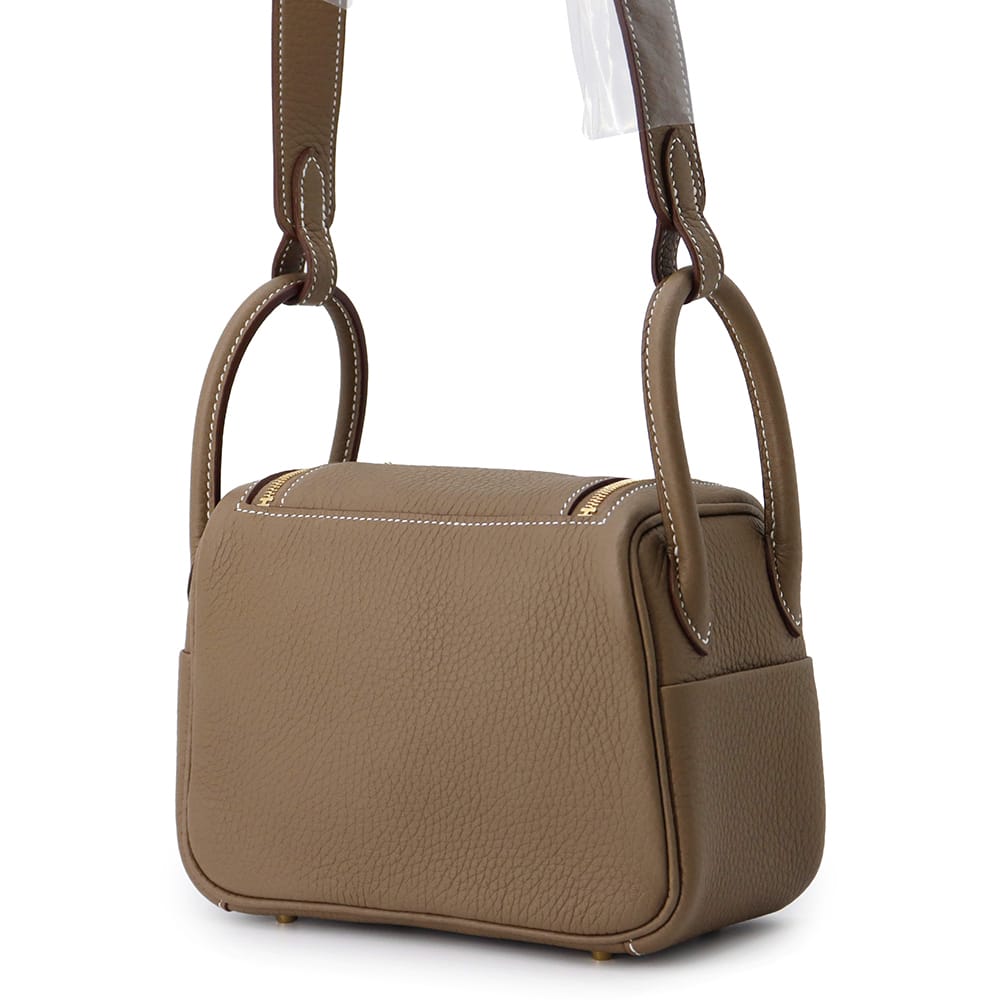 HERMES Lindy Etoupe Taurillon Clemence Size Mini