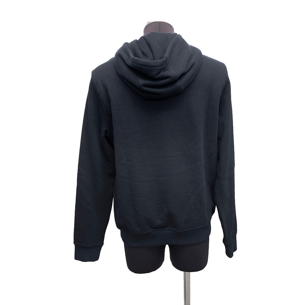 HERMES Metally O'Carre Knitted Fabric Parka Size S Black Cotton