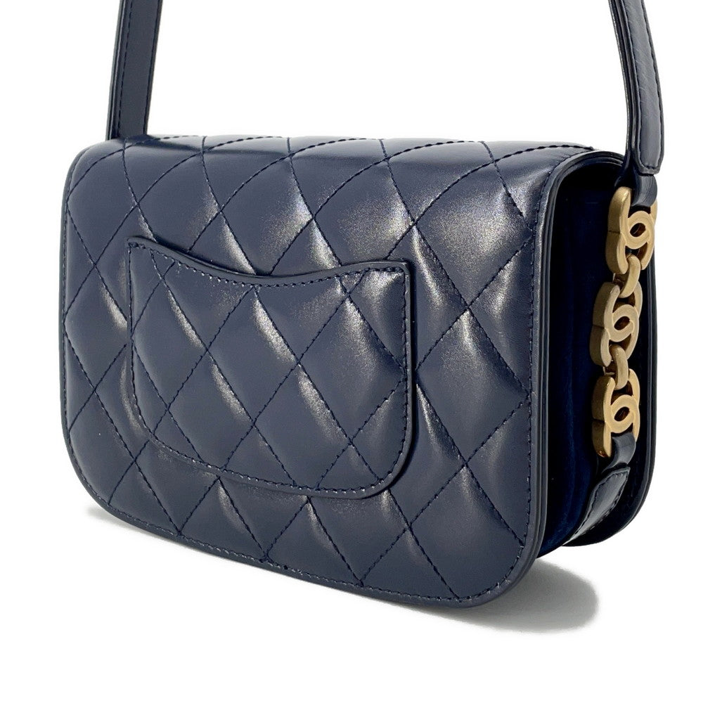 CHANEL Matelasse Full Flap Shoulder Bag BlueAS3402 Calf Leather