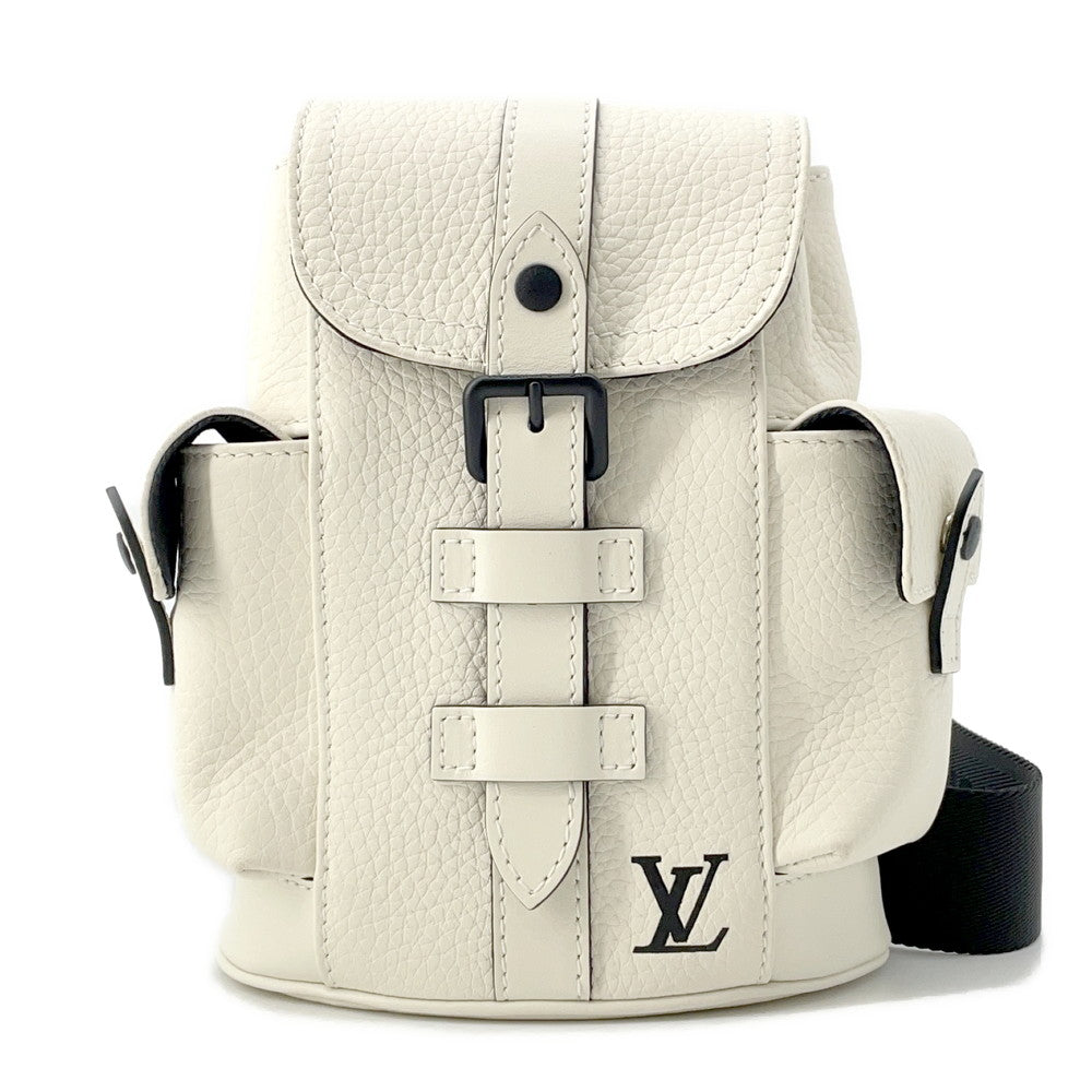 LOUIS VUITTON Christopher WhiteM58493 Taurillon Leather Size XS