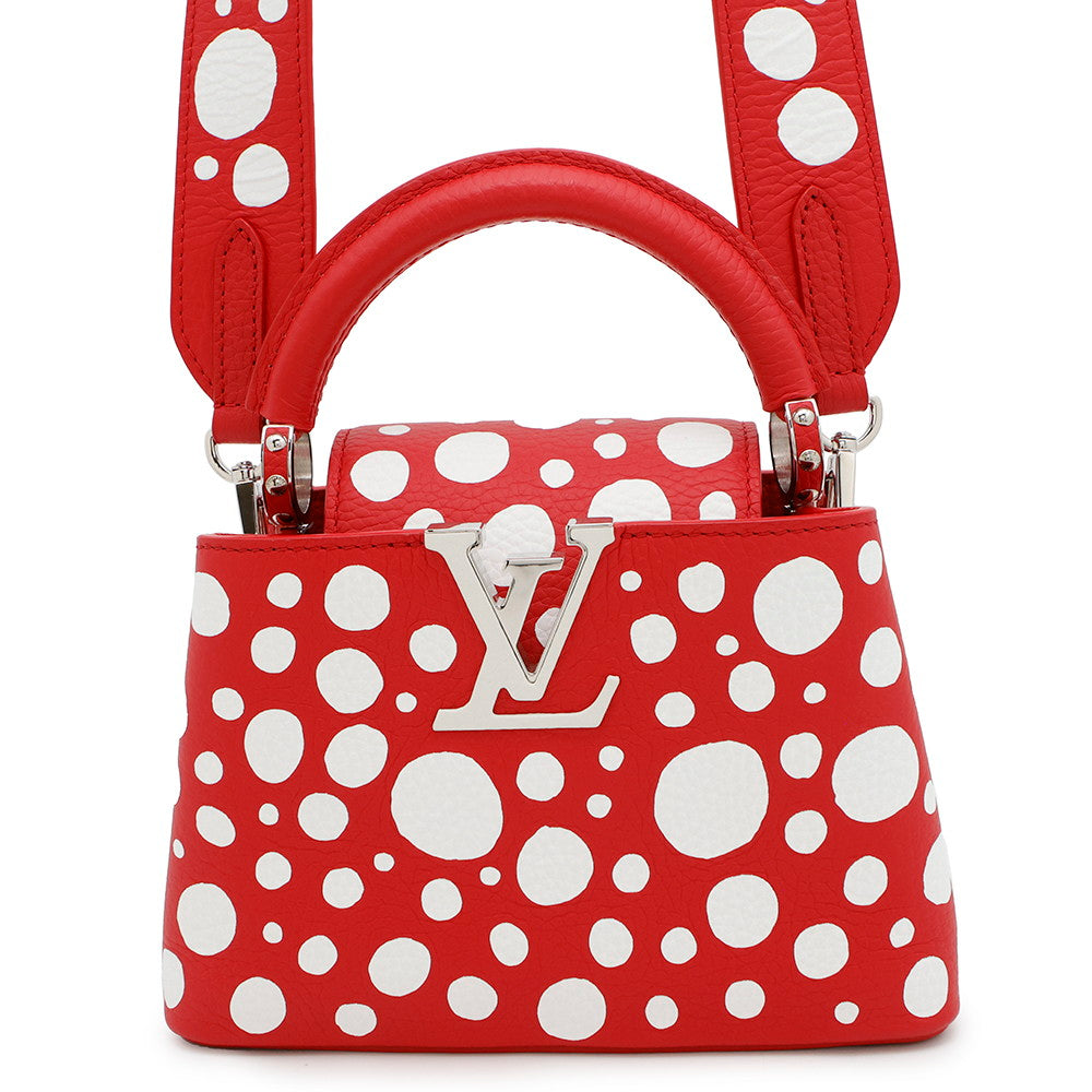 LOUIS VUITTON LV Ã YK Capucines RedM21692 Calf Leather Infinity Dot Size MINI