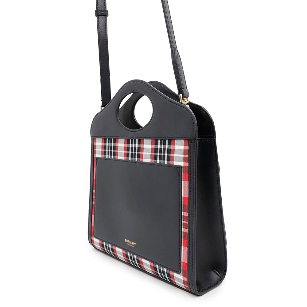 BURBERRY Pocket bag 2wayShoulder Black/Red8035841 Nylon Leather