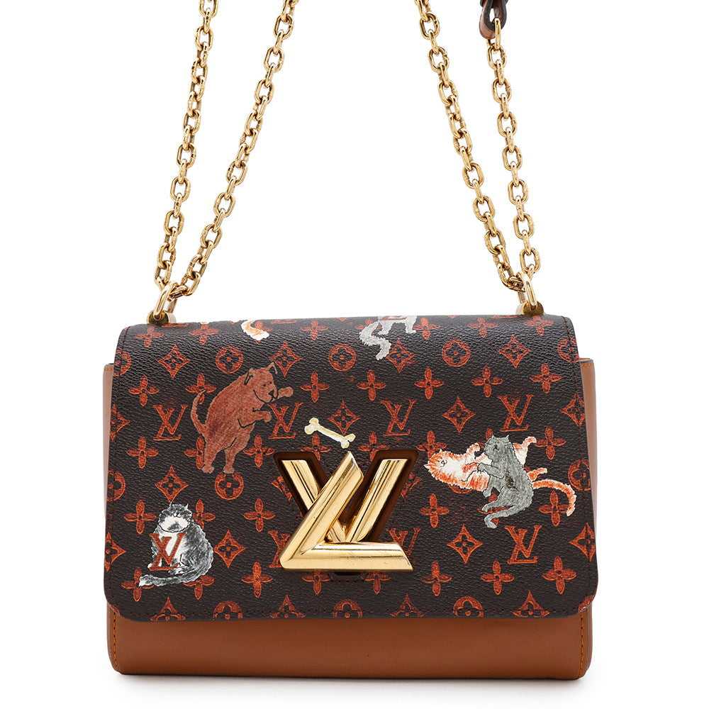 LOUIS VUITTON Sac Twist OrangeM44408 Monogramã»Catogram Size MM