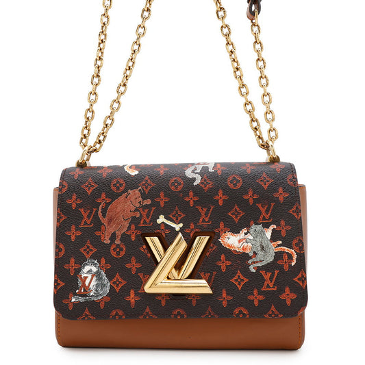 LOUIS VUITTON Sac Twist OrangeM44408 Monogramã»Catogram Size MM
