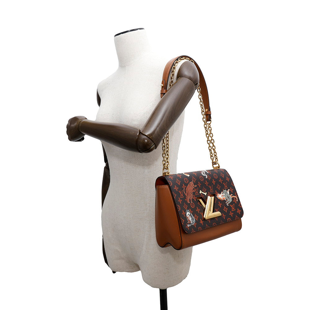 LOUIS VUITTON Sac Twist OrangeM44408 Monogramã»Catogram Size MM