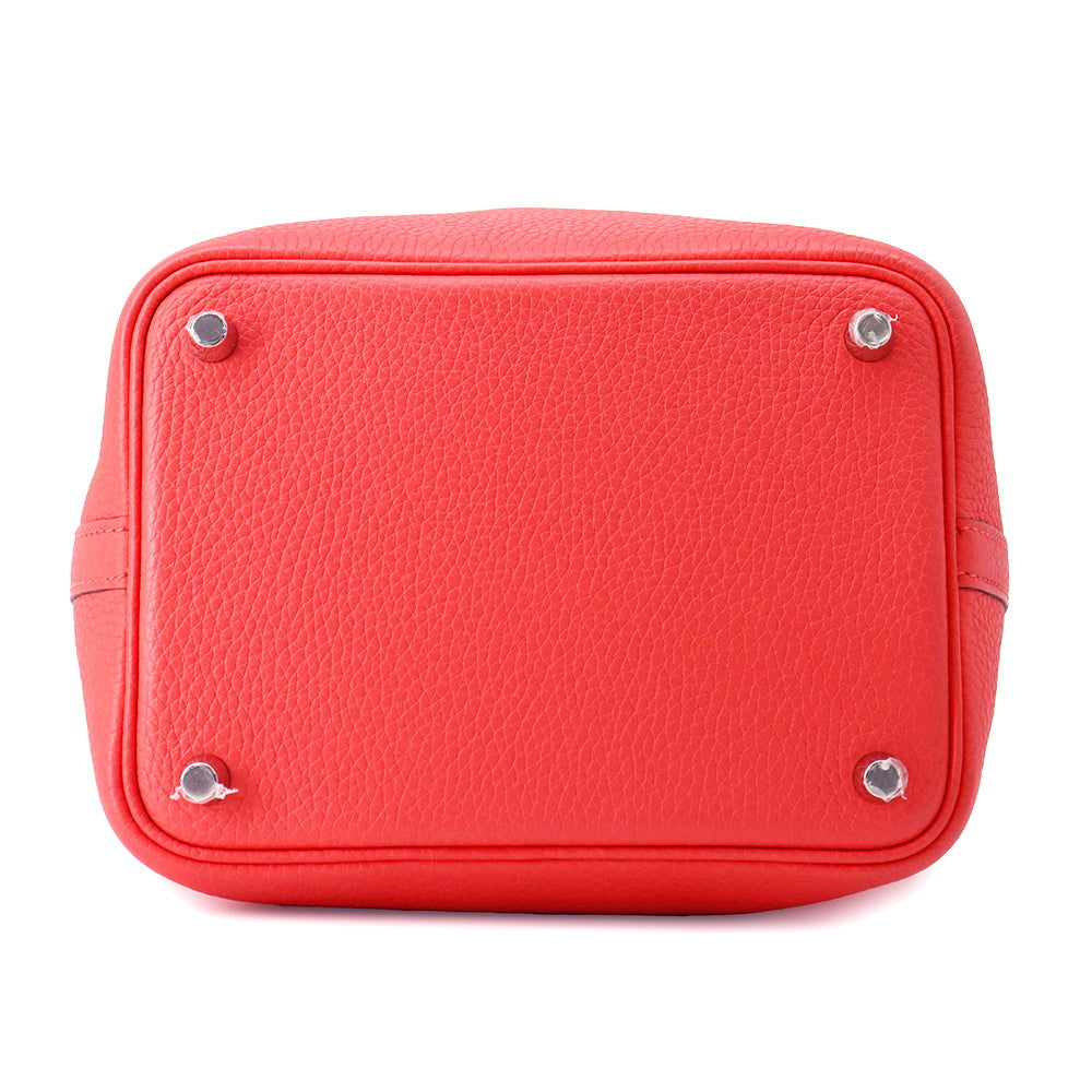 HERMES Picotin Lock Rose texas Taurillon Clemence Size PM