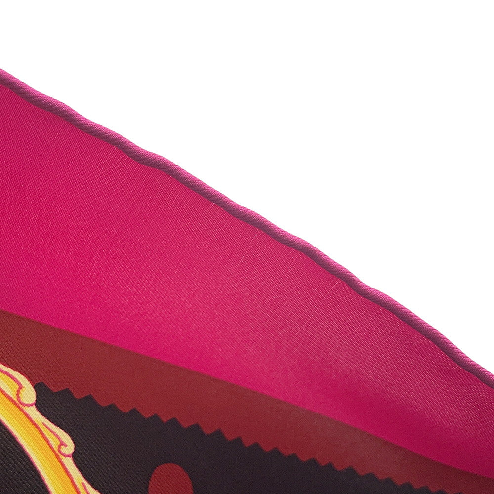 HERMES Carre Stirrupã»Remix Etriers Remix Size 90 Fuchsia/Marron/Multicolor Silk 100%