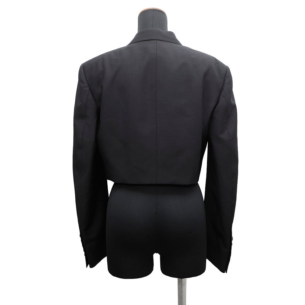 GUCCI Tailored Jacket Size 40 Black737459 Mohair 60% Wool 40%