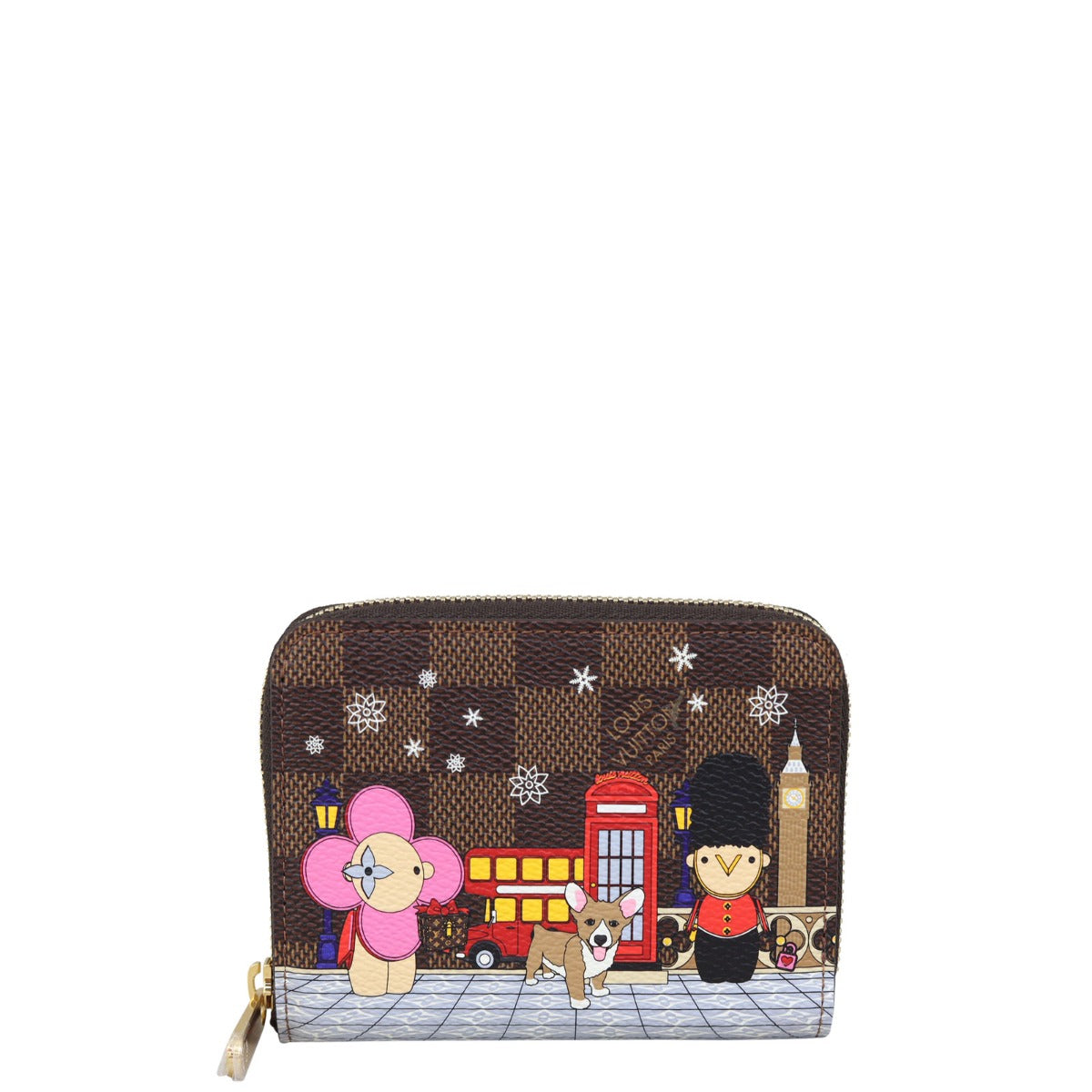 Louis Vuitton Zippy Coin Purse Damier Ebene Vivienne Christmas 2021 Print