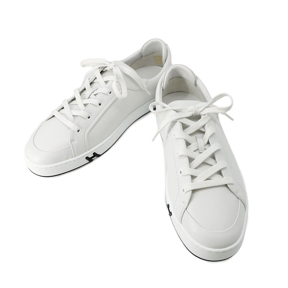 HERMES Sneakers ãKidã White Leather Velour Size 43.5