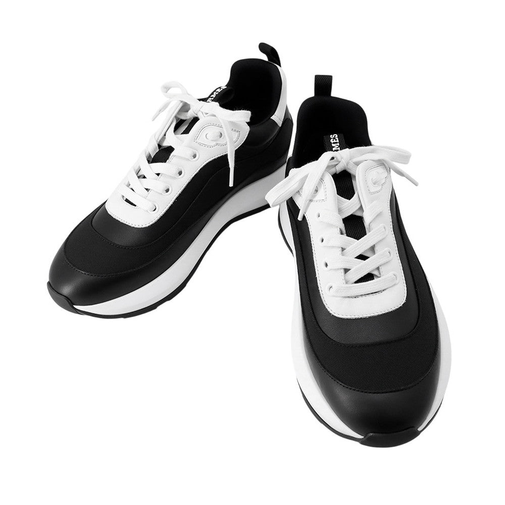 HERMES SneakersãGramã Black/White Technical Fabric Calf Leather Size 41