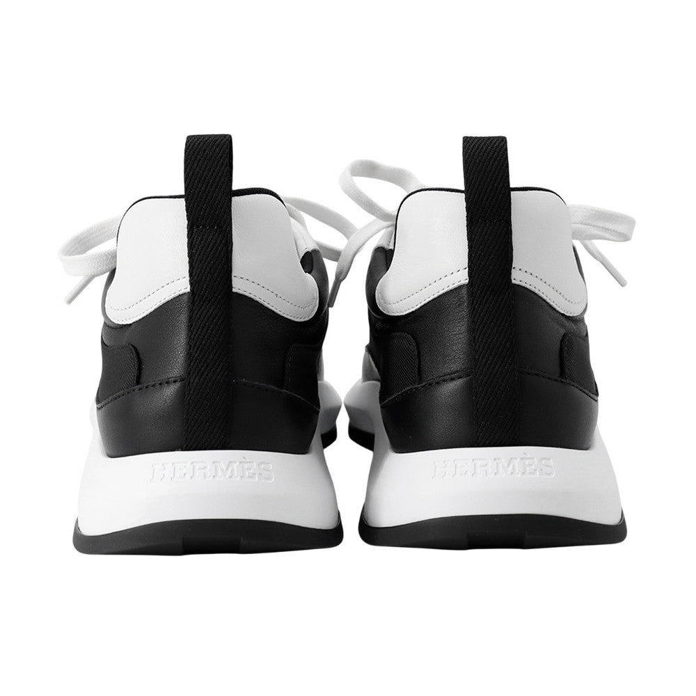 HERMES SneakersãGramã Black/White Technical Fabric Calf Leather Size 41