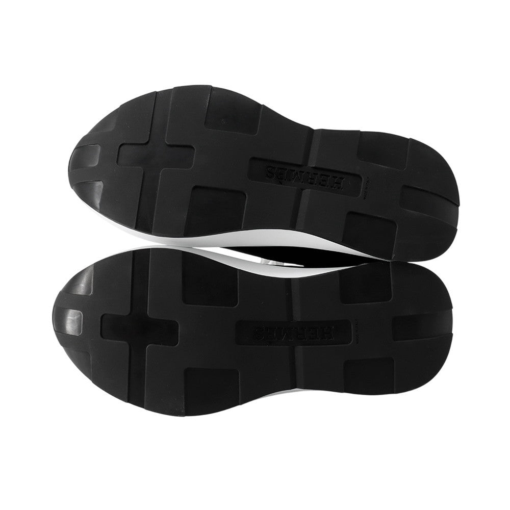 HERMES SneakersãGramã Black/White Technical Fabric Calf Leather Size 41