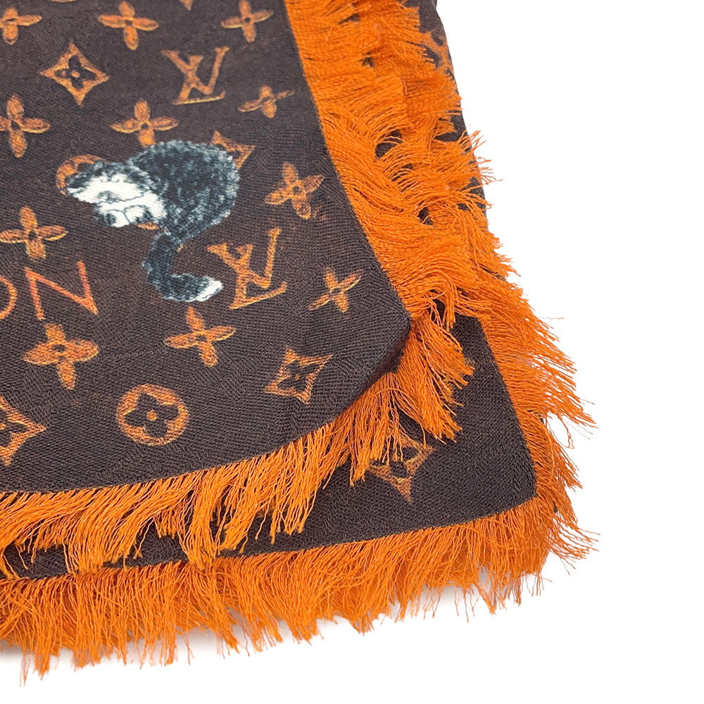 LOUIS VUITTON Stoleã»Catogram Brown/OrangeMP2265 Wool 61% Silk39%