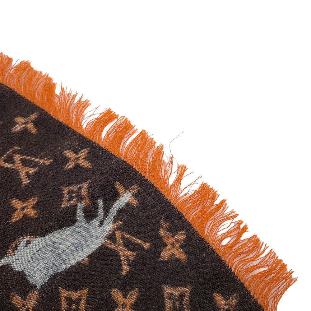 LOUIS VUITTON Stoleã»Catogram Brown/OrangeMP2265 Wool 61% Silk39%