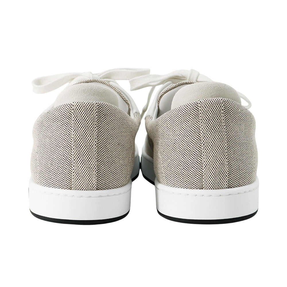 HERMES Sneakers Kid Plus Noir/White Toile H Calf Leather ChÃ¨vre Velour Size 38