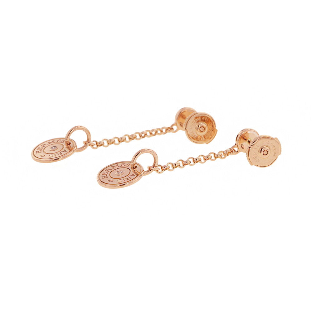 HERMES Gambade Clous de Sel Earrings DiamondH216532B 00 18K Pink Gold