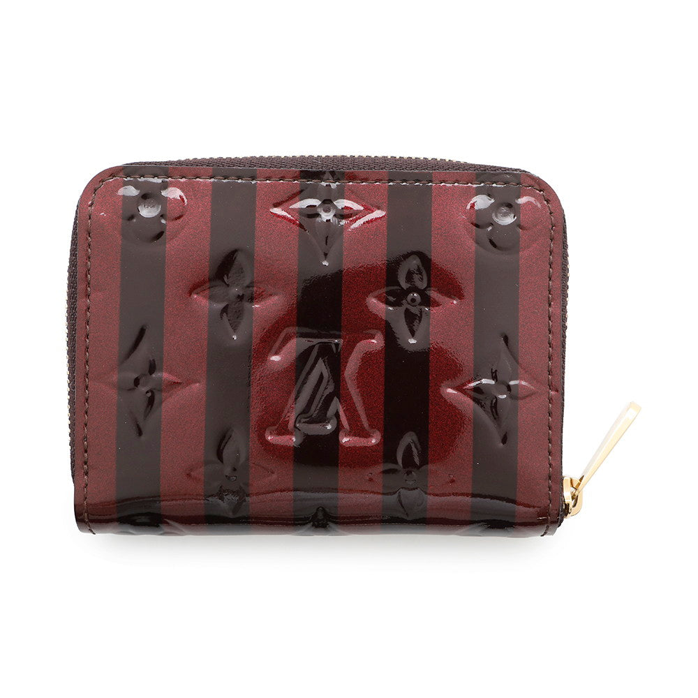 LOUIS VUITTON Zippy Coin Purse Amarante/Rouge FauvisteM91719 Monogram Vernis Leather Rayures