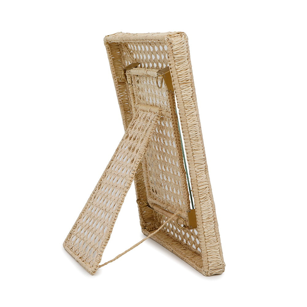 Dior Photo frame Beige/Green Rattan Glass