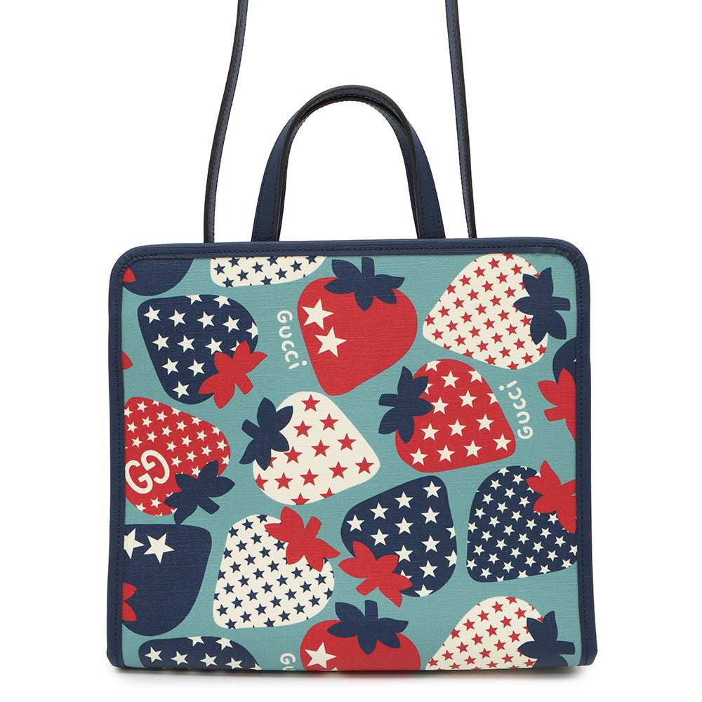 GUCCI Children's Yuko Higuchi 2WAY Tote Blue630542 PVC Leather