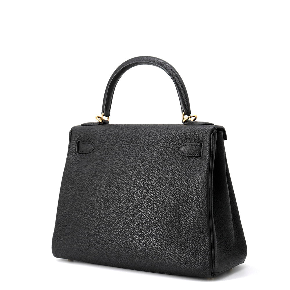 HERMES Kelly Retourne Black Togo Leather Size 28