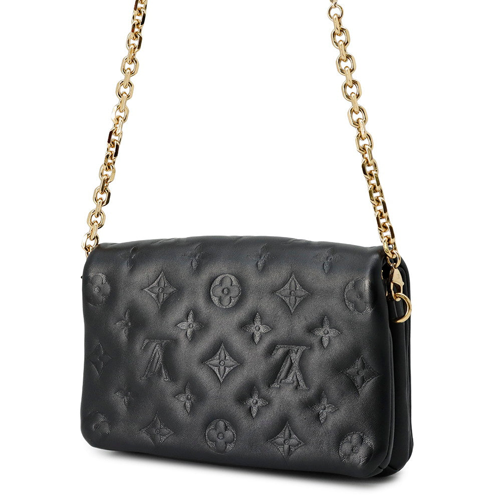 LOUIS VUITTON PochetteCoussin NoirM80742 Lamb Leather Monogramã»Pattern