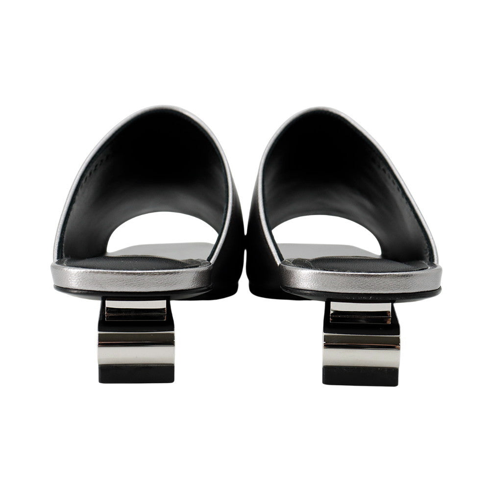 HERMES SandalsãIdolã Silver Leather Size 36