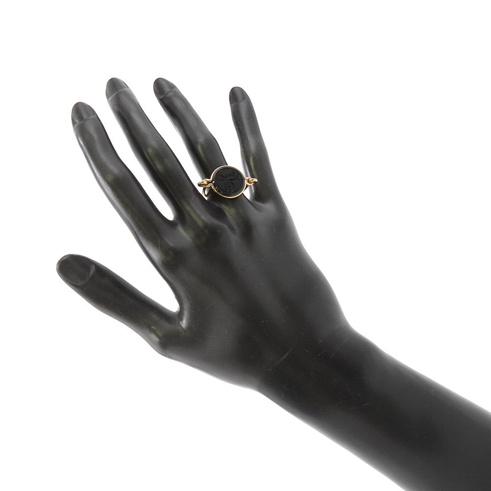 HERMES Exlibris Ring Size 52/#12 18K Pink Gold