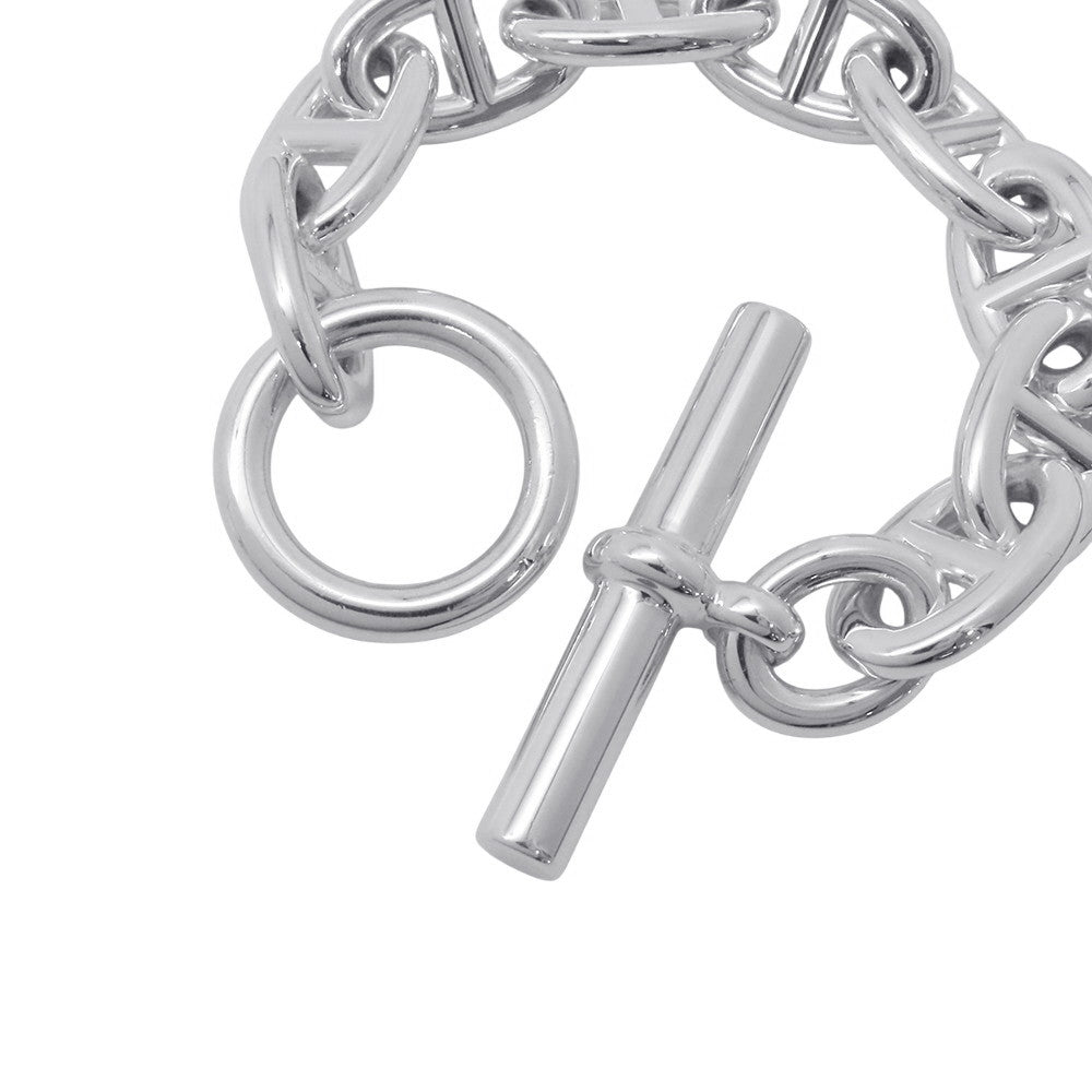 HERMES Chaine d'Ancre Bracelet 9 frames Size TGM Silver SV925