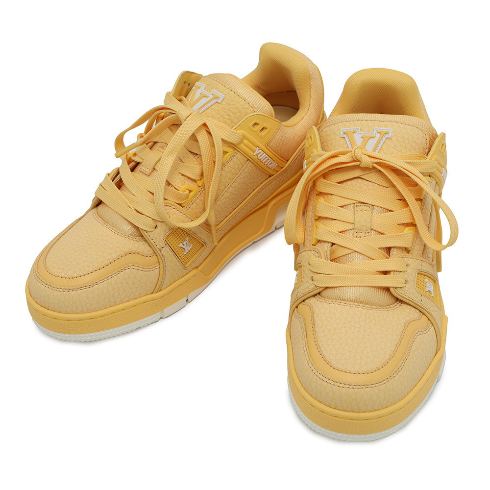 LOUIS VUITTON Trainer Sneakers Jaune Leather Rubber Size 4
