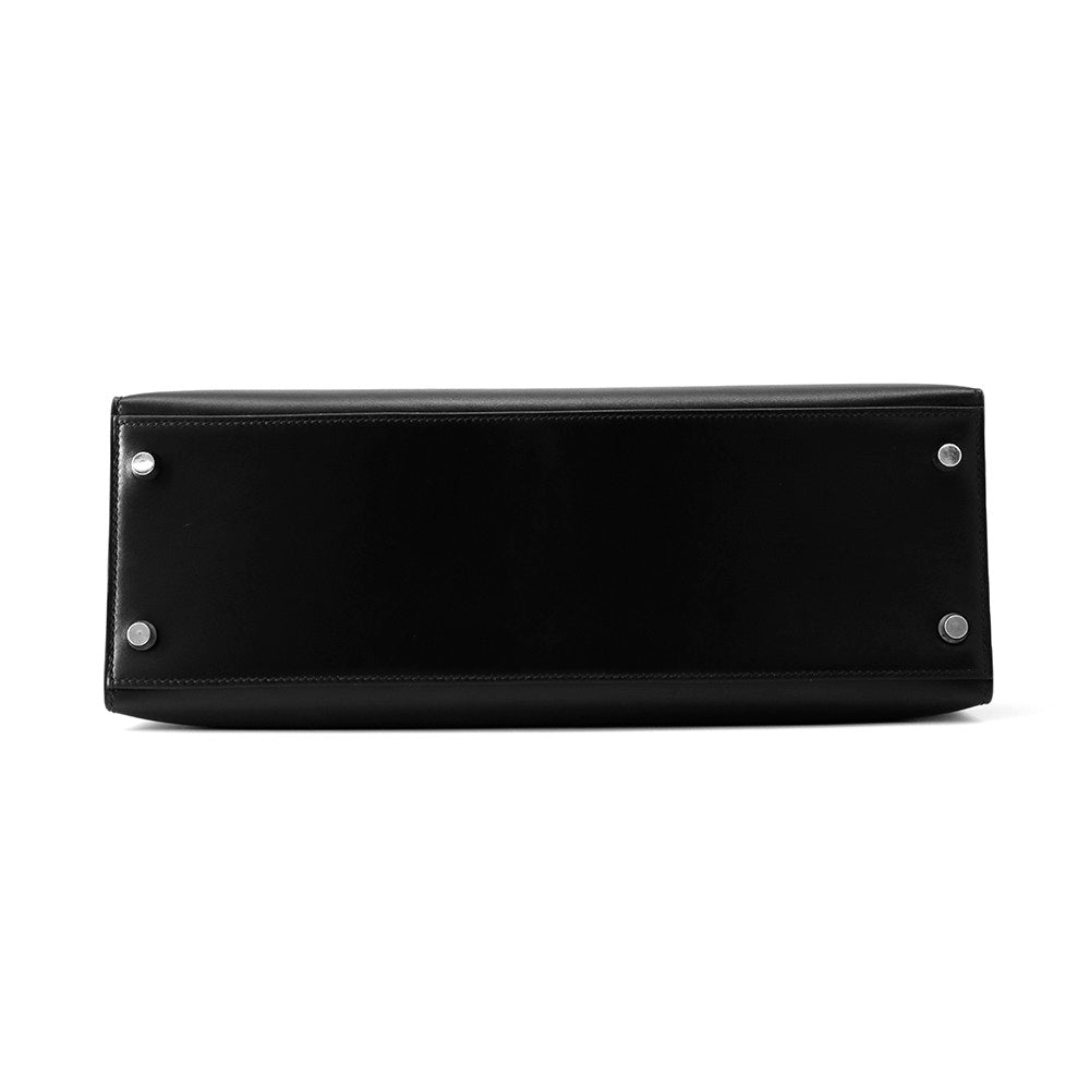 HERMES Kelly Sellier Black Box Calf Leather Size 32