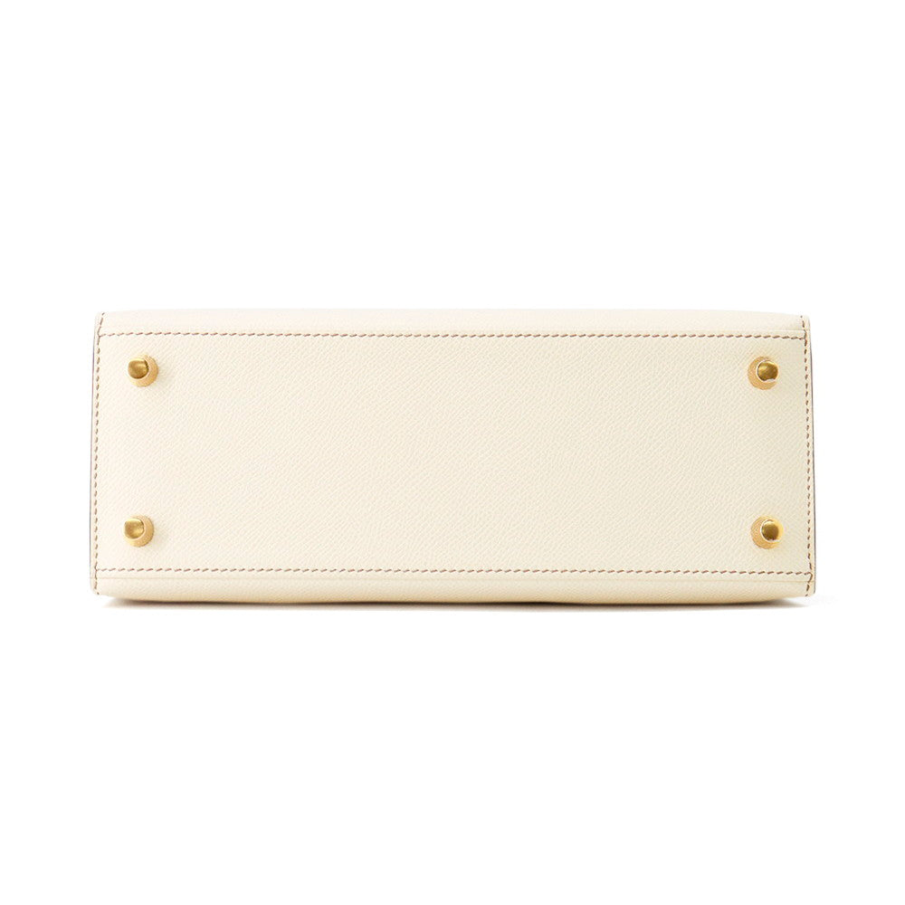 HERMES Kelly Sellier SPO Craie/Etoupe Epsom Size 25