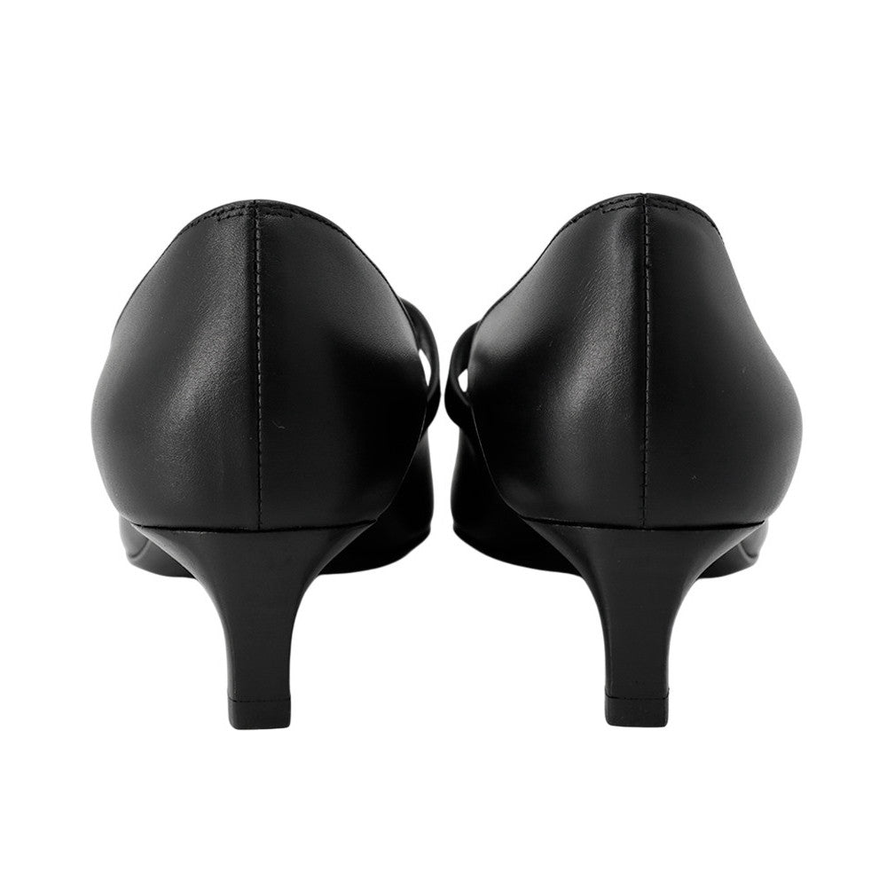 HERMES Pumps ãChiaraã 40 Black Calf Leather Size 37