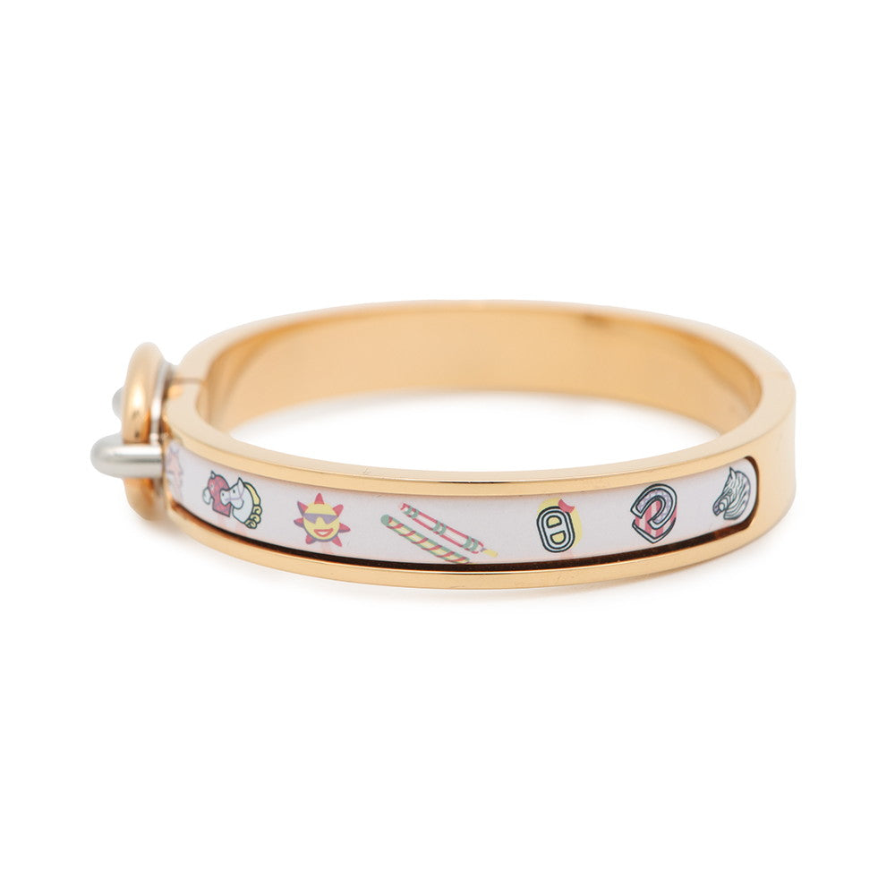 HERMES Mini Clic Chaine d'Ancre Funny Ice Cream Size PM Jasmin Metal Enamel