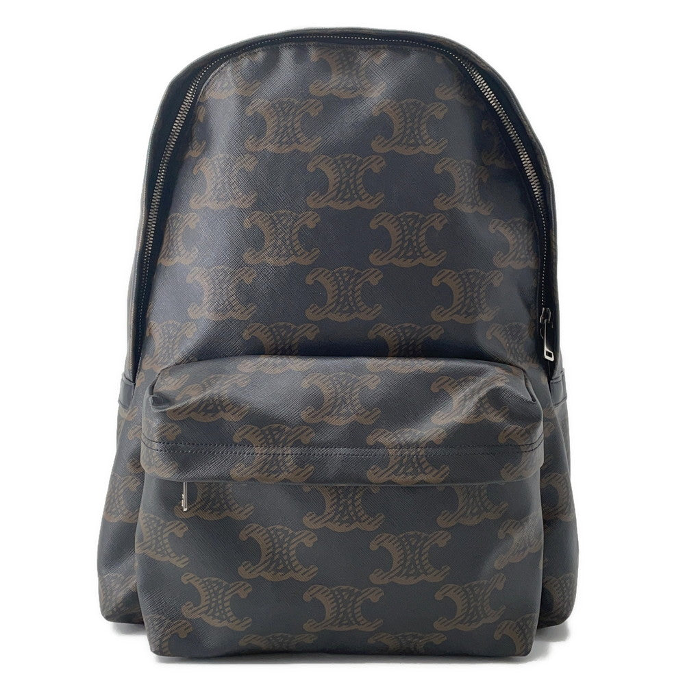 CELINE Triomphe Backpack Black/Brown188382 PVC Leather
