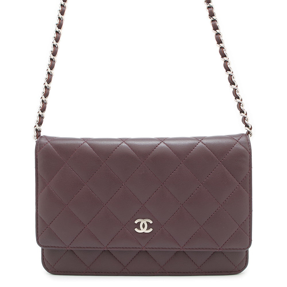 CHANEL Matelasse Chain wallet PurpleA33814 Lambskin