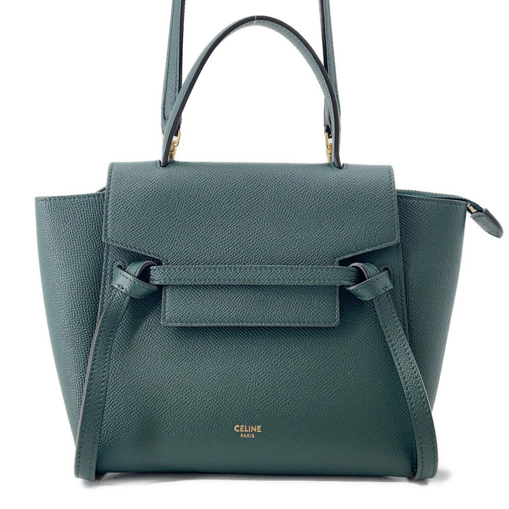 CELINE Belt bag Green185003 Leather Size Nano