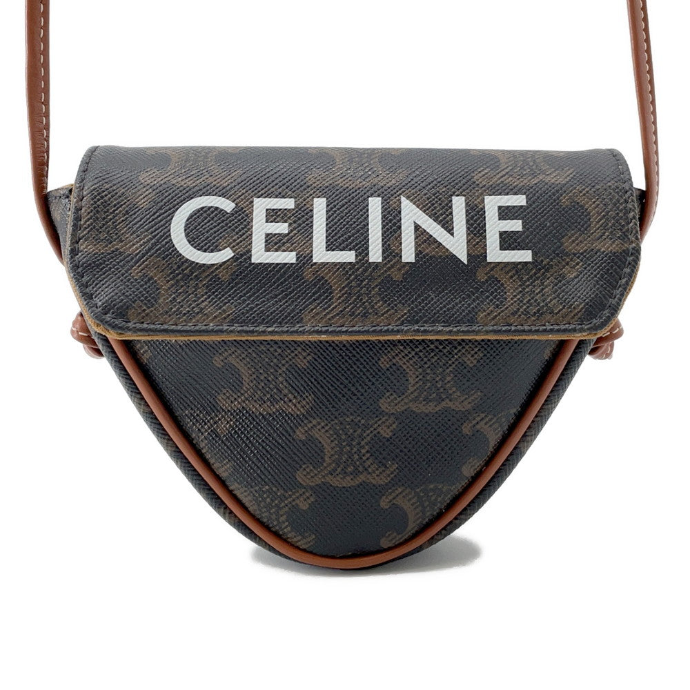 CELINE Triangle Shoulder Tan195902 TriompheCanvas Leather Size Mini