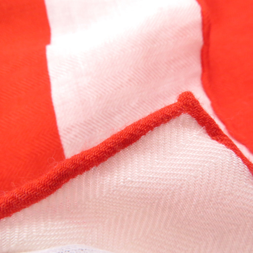 HERMES Carre Jean H PASSANT Hã»Passant Size 140 Rouge/Blue/Blanc Cashmere70% Silk30%