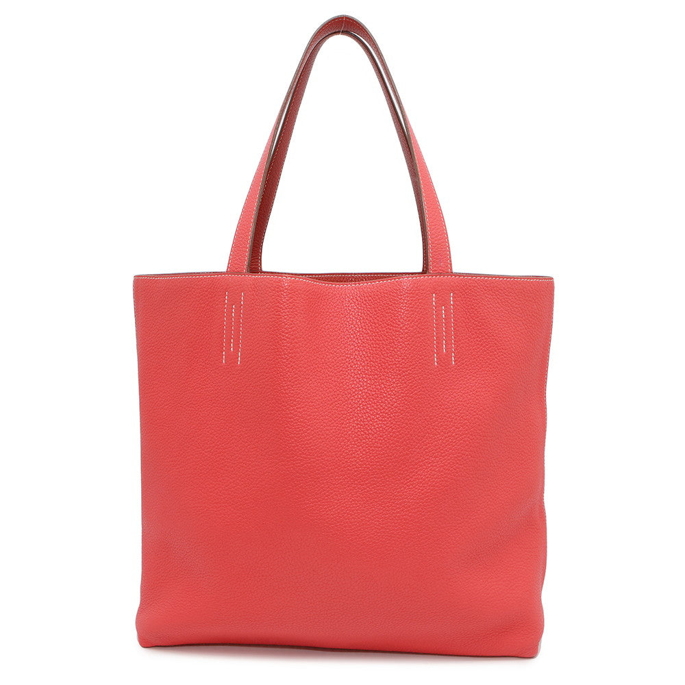 HERMES Double sense Rose Jaipur/Sanguine Taurillon Clemence Size 45