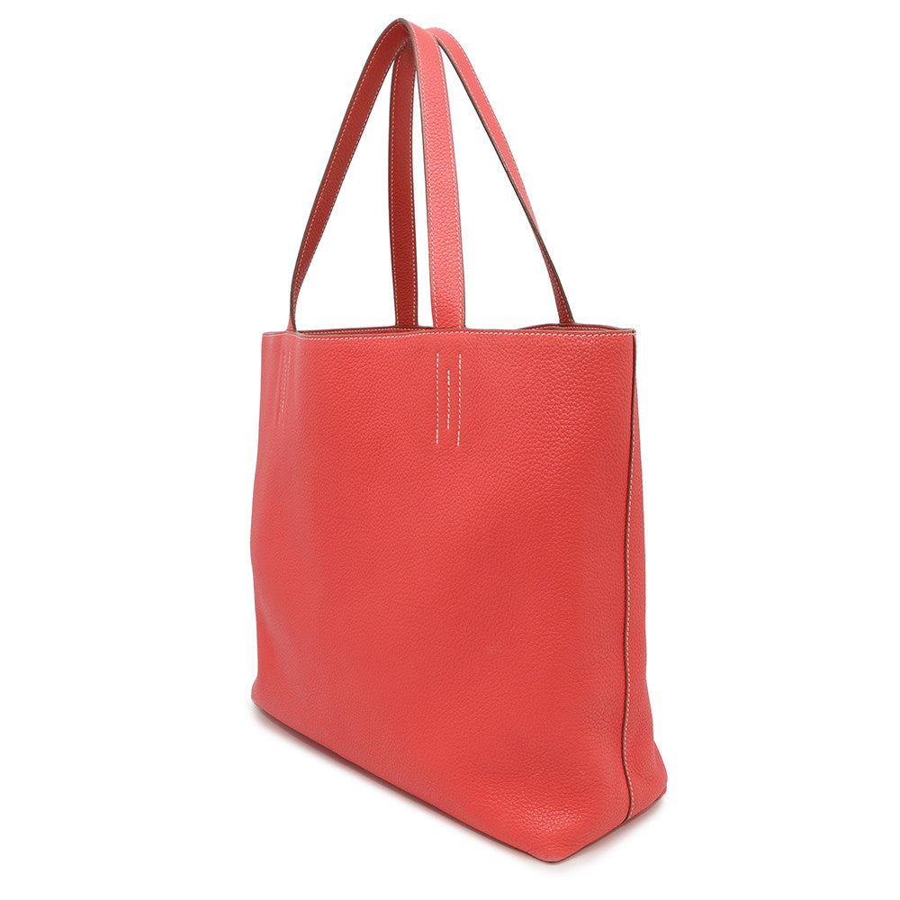 HERMES Double sense Rose Jaipur/Sanguine Taurillon Clemence Size 45
