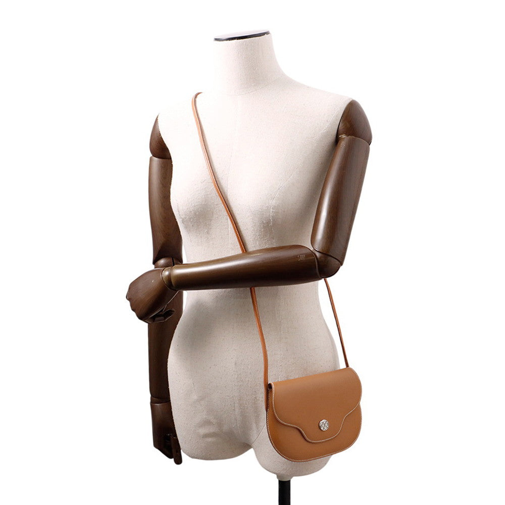 HERMES ShoulderPouch Gold Box Calf Leather