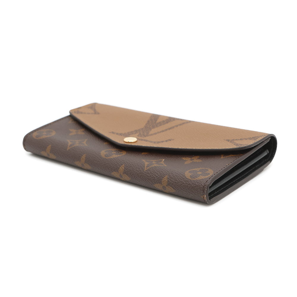 LOUIS VUITTON Portefeuille Sarah NoirM80726 Monogram Reverse Canvas/Monogram