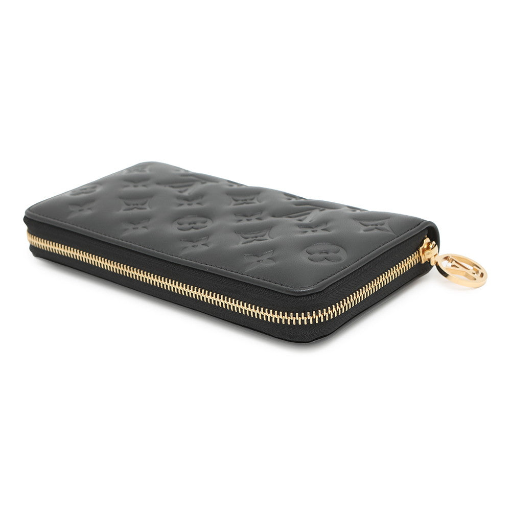 LOUIS VUITTON Zippy Wallet NoirM81510 Monogram/Lambskin