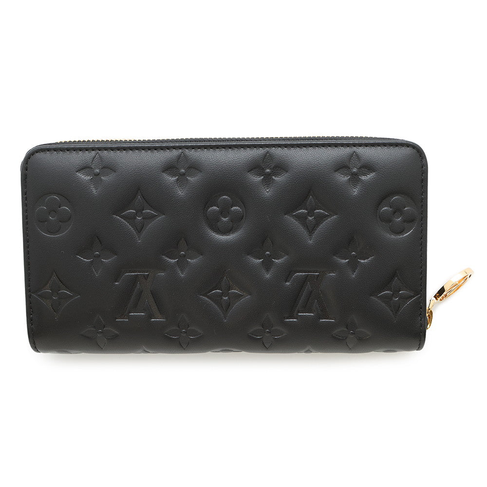 LOUIS VUITTON Zippy Wallet NoirM81510 Monogram/Lambskin