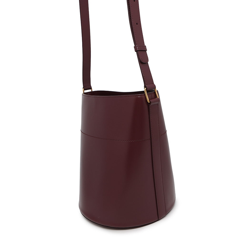 CELINE Mayon Triomphe Bucket Bag Shoulder Bag Bordeaux193043 Leather