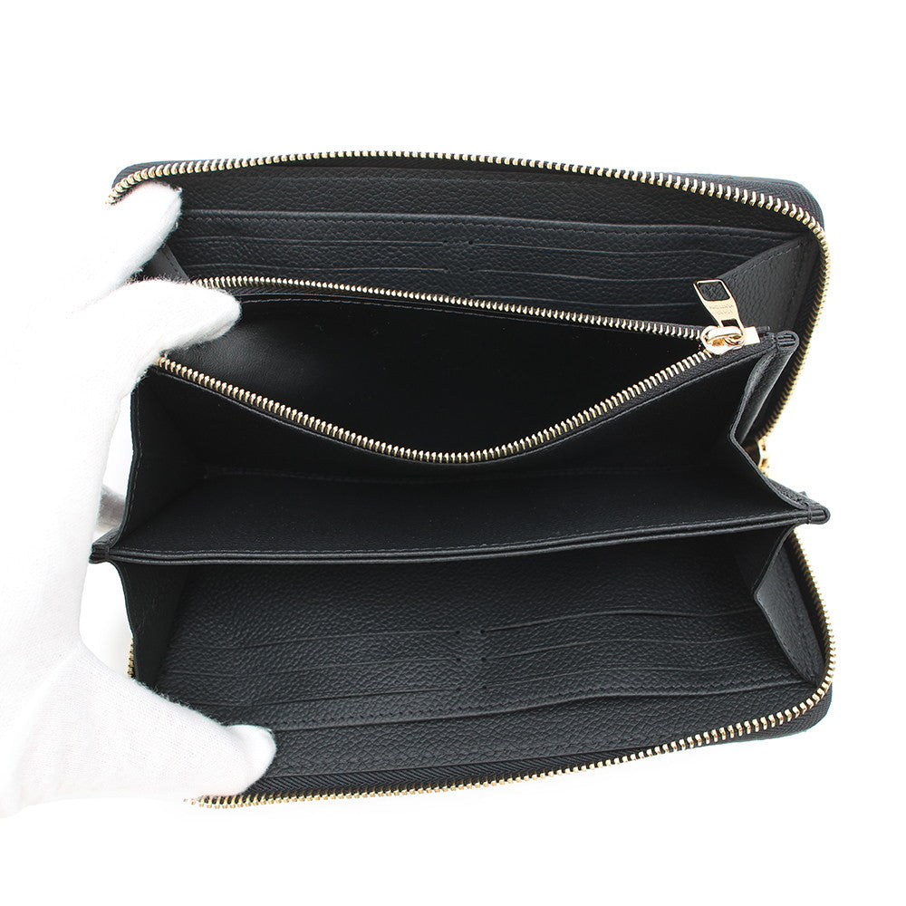 LOUIS VUITTON Zippy Wallet Noir/BeigeM80481 Bicolor Monogram Empreinte Leather