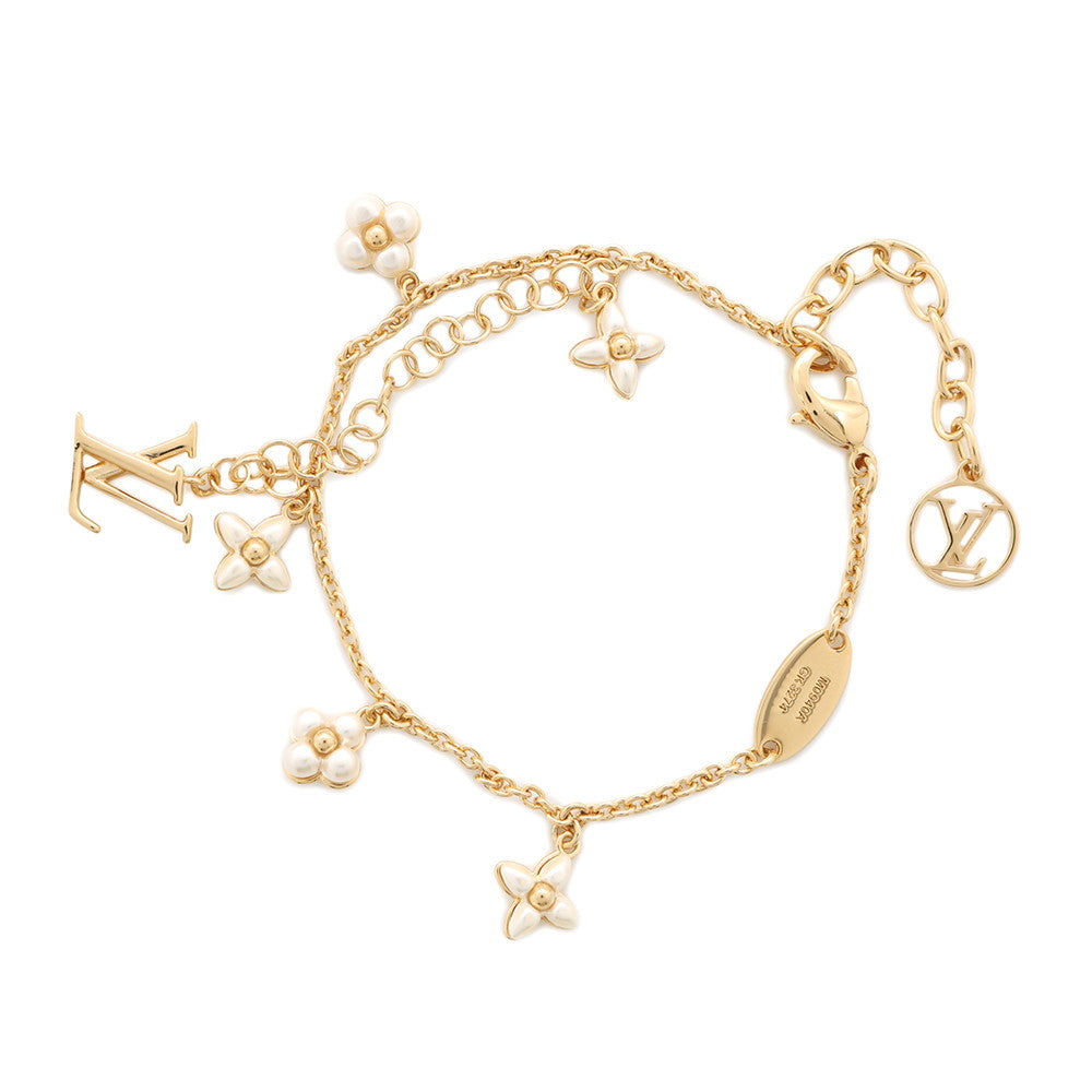 LOUIS VUITTON Braceletã»LV Flora Gram BlancM0940A Metal Beads